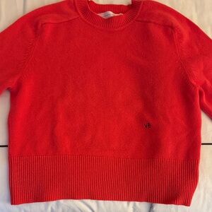 Victoria Beckham Vibrant Red Crew Neck Sweater